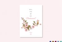 Floral Will You Be My Bridesmaid Card Design Template In Illustrator with Will You Be My Bridesmaid Card Template