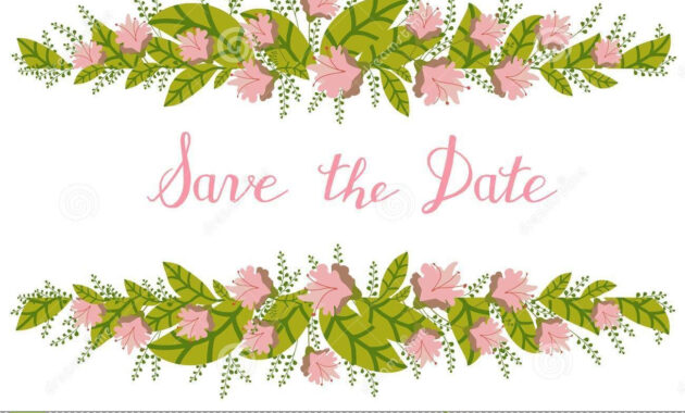 Flower Card Invitation Banner Template With Save The Date Title pertaining to Save The Date Banner Template