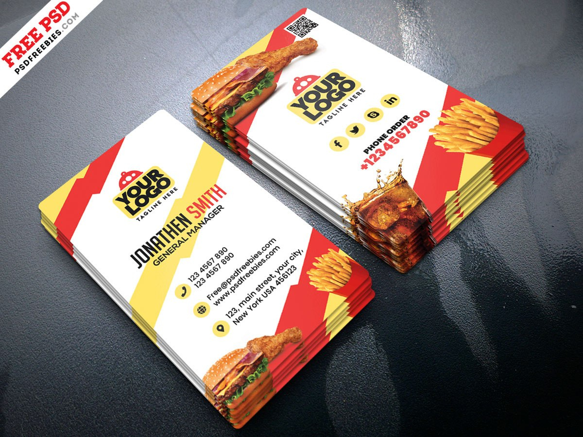Food Restaurant Business Card Psdpsd Freebies On Dribbble for Food Business Cards Templates Free