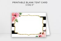 Food Tent Card Editable Template Diy Kate Place Cards Bridal throughout Blank Tent Card Template