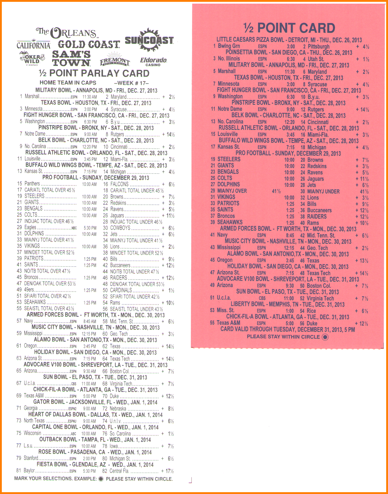 Football Parlay Sheets  Mael Modern Decor inside Football Betting Card Template
