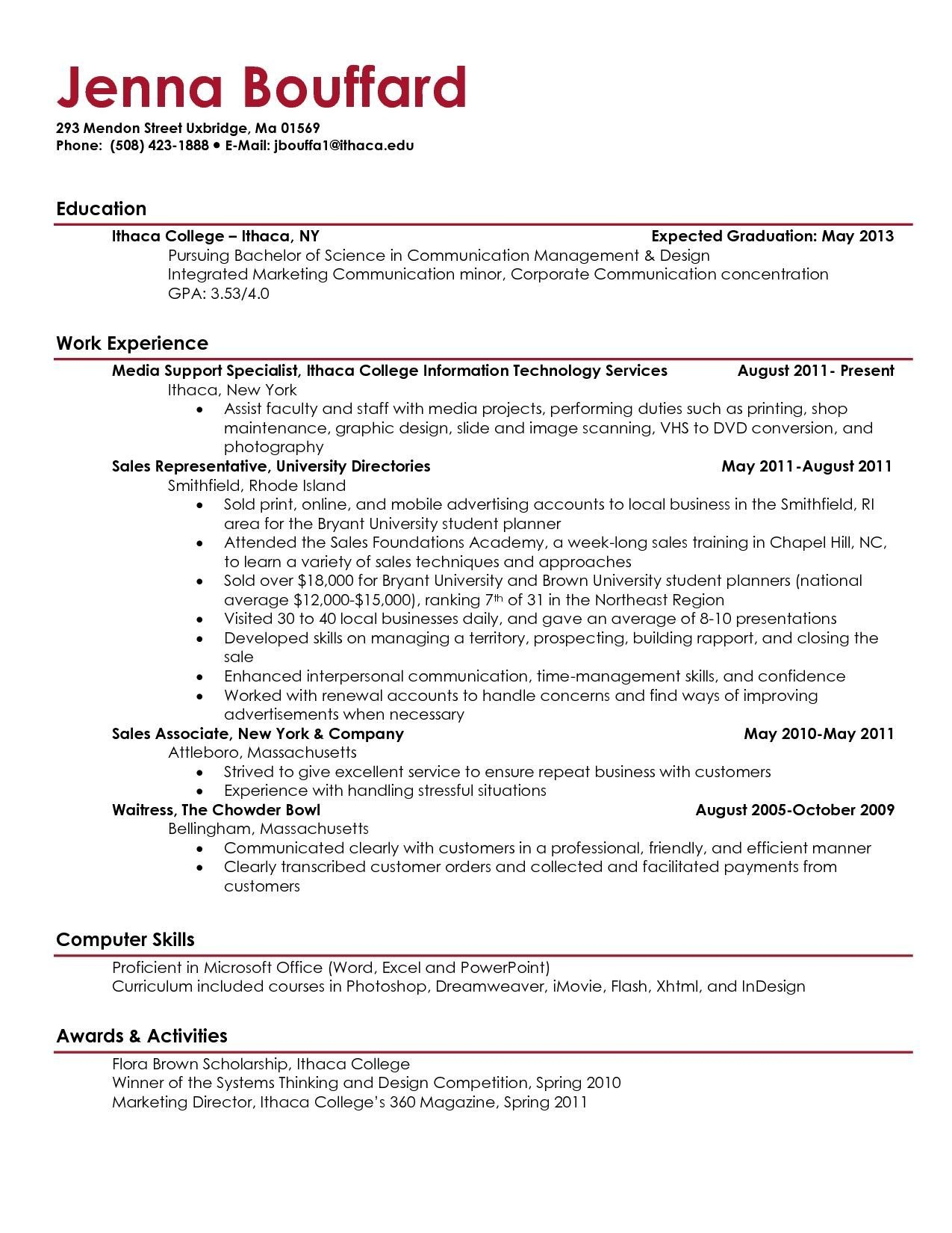 For College Students  Resumes  Student Resume Template College inside College Student Resume Template Microsoft Word