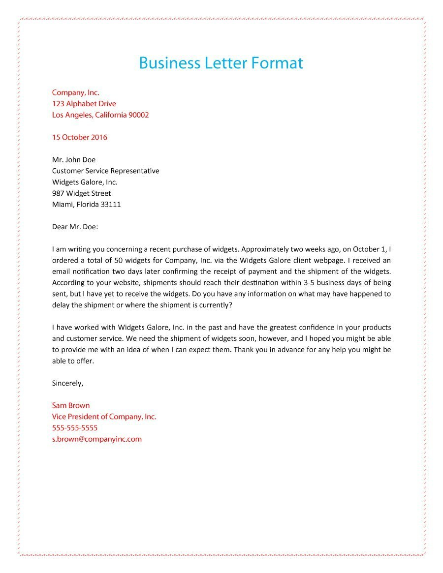 Formal  Business Letter Format Templates  Examples ᐅ Template Lab in How To Write A Formal Business Letter Template