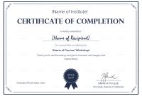 Formal Completion Certificate Design Template In Psd Word with regard to Certification Of Completion Template