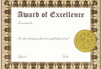 Free Award Certificate Templates  Culturatti with Award Of Excellence Certificate Template