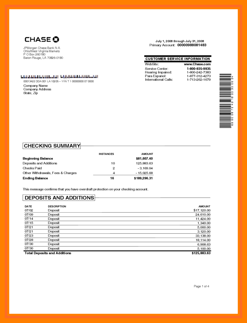 Free Bank Statement Template Format Download Sample Breathtaking intended for Blank Bank Statement Template Download