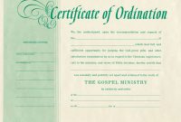 Free Blank Certificate Of Ordination  Ordination For Minister with Free Ordination Certificate Template
