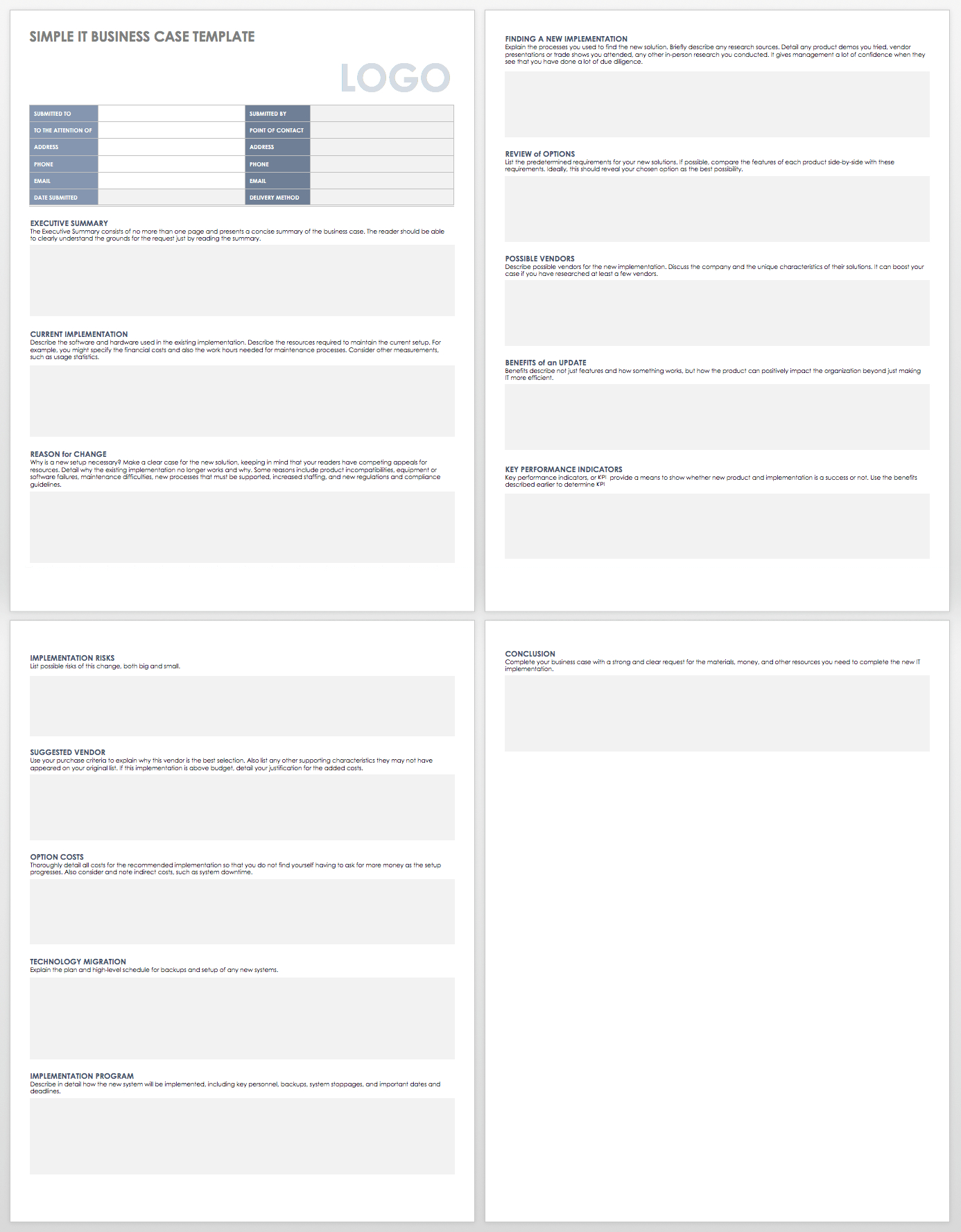 Free Business Case Templates  Smartsheet for Business Case One Page Template