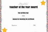 Free Certificate Of Appreciation For Teachers  Customize Online pertaining to Teacher Of The Month Certificate Template