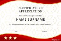 Free Certificate Of Appreciation Templates And Letters for Best Employee Award Certificate Templates