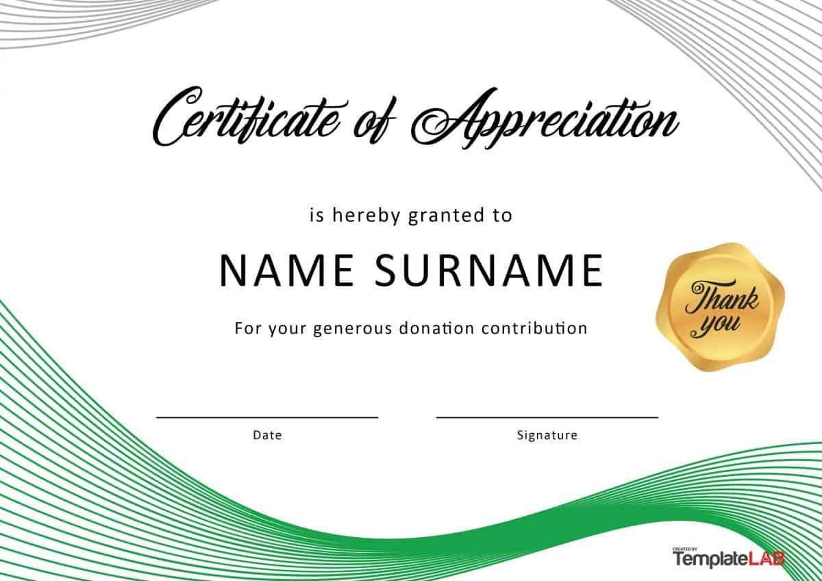 Free Certificate Of Appreciation Templates And Letters in Gratitude Certificate Template