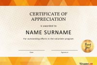 Free Certificate Of Appreciation Templates And Letters intended for Volunteer Certificate Templates