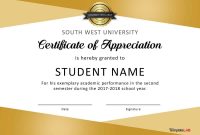 Free Certificate Of Appreciation Templates And Letters pertaining to Free Student Certificate Templates