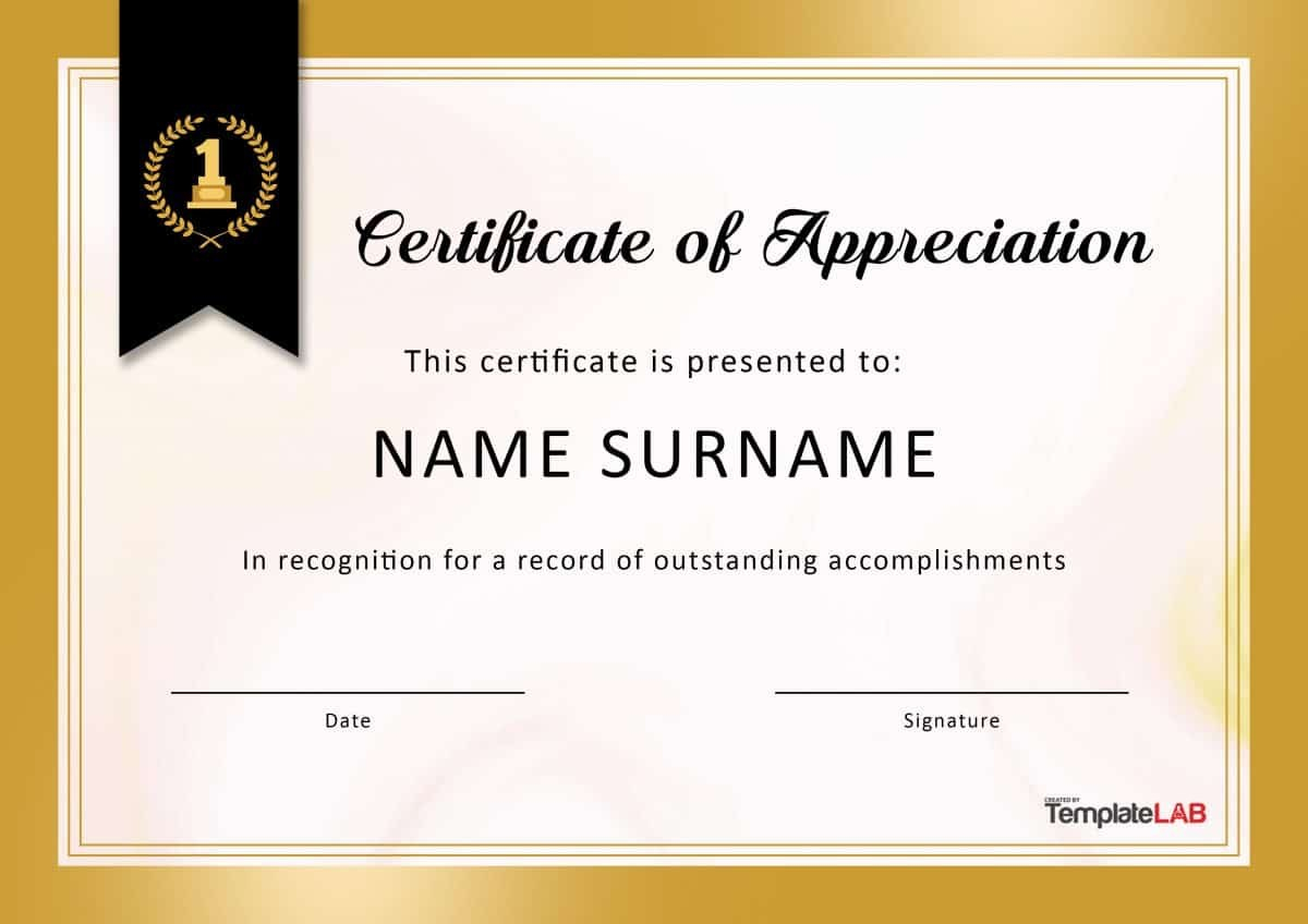 Free Certificate Of Appreciation Templates And Letters Throughout