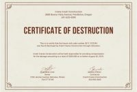 Free Certificate Of Destruction  Free Certificate Templates  Free for Destruction Certificate Template