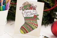 Free Christmas Coloring Card  Sarah Renae Clark  Coloring Book regarding Diy Christmas Card Templates