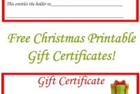 Free Christmas Printable Gift Certificates  Gift Ideas  Christmas throughout Free Christmas Gift Certificate Templates