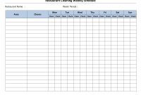 Free Cleaning Schedule Forms  Excel Format And Payroll Areas For throughout Blank Cleaning Schedule Template