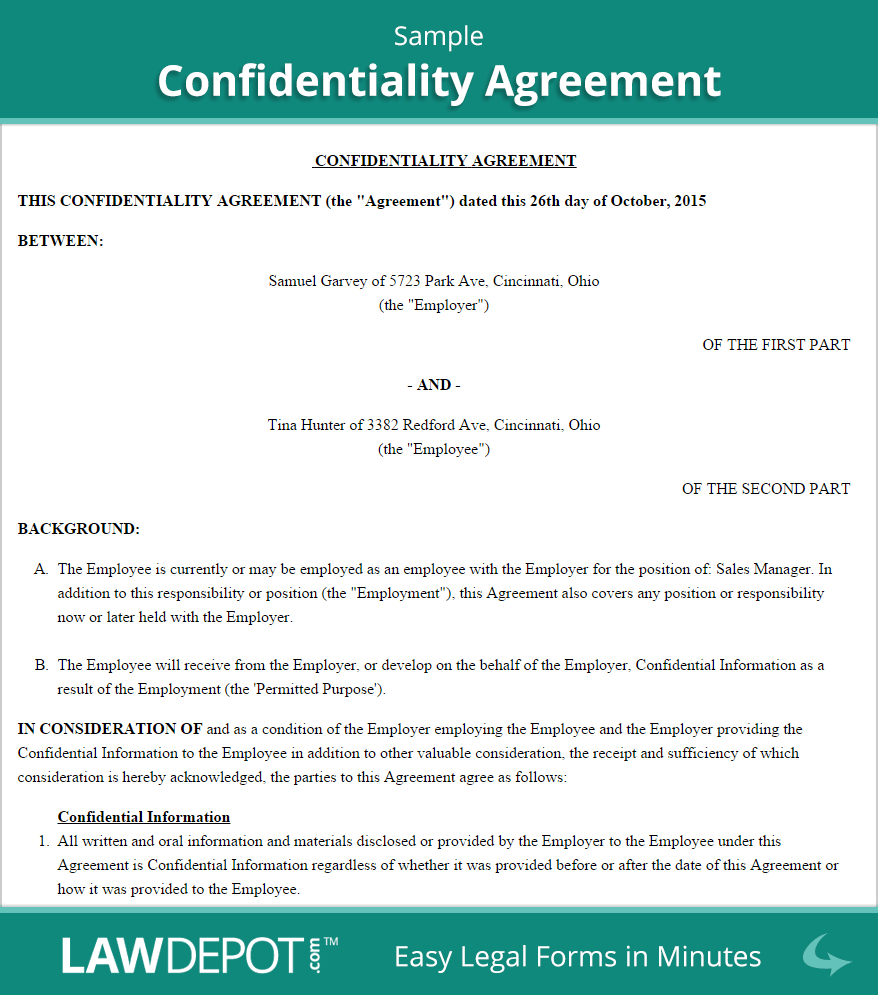 Free Confidentiality Agreement  Create Download And Print throughout Payroll Confidentiality Agreement Template
