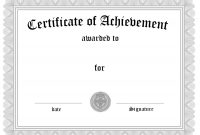 Free Customizable Certificate Of Achievement with regard to Generic Certificate Template