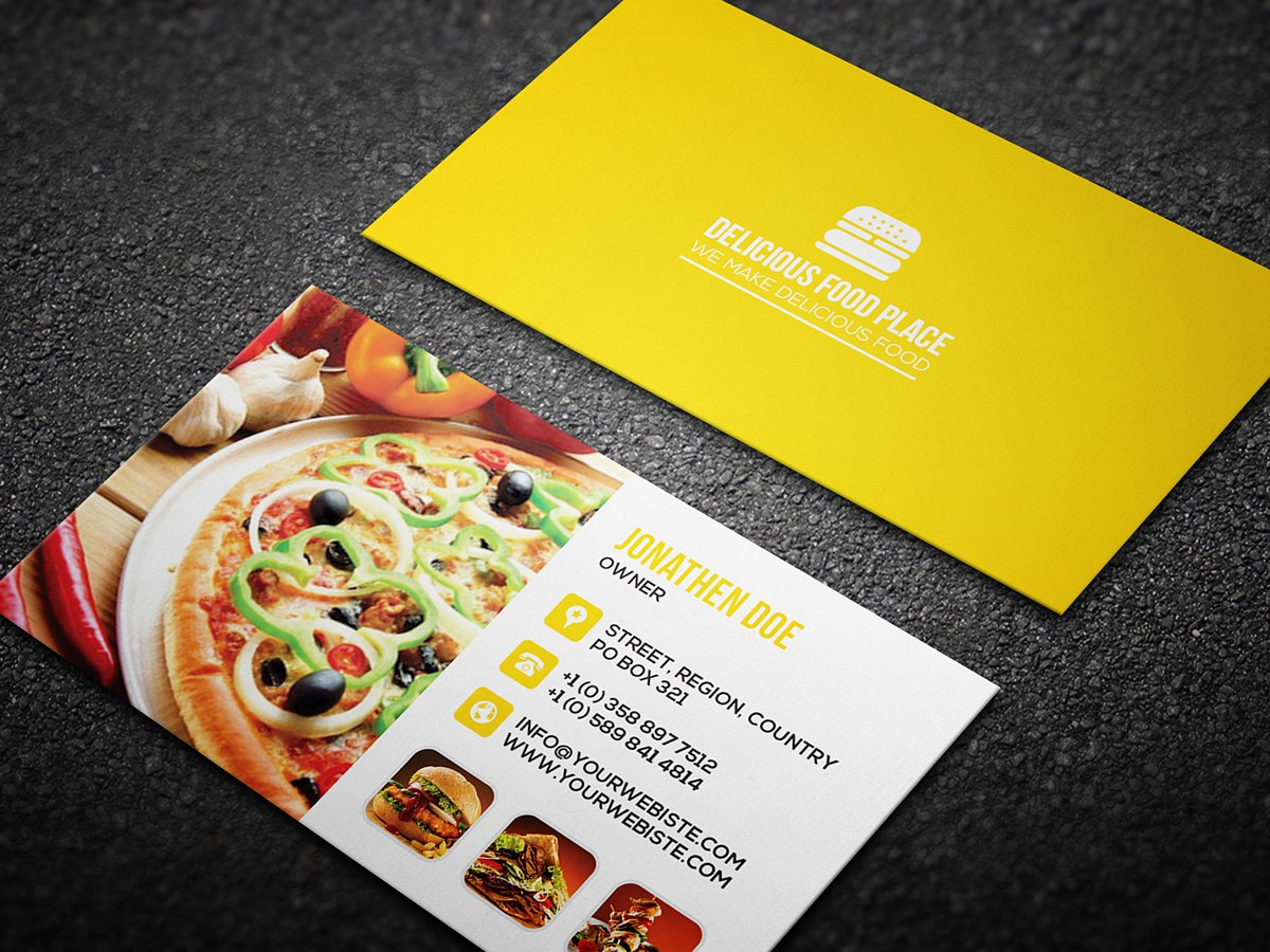 Free Delicious Food Business Card On Behance intended for Food Business Cards Templates Free