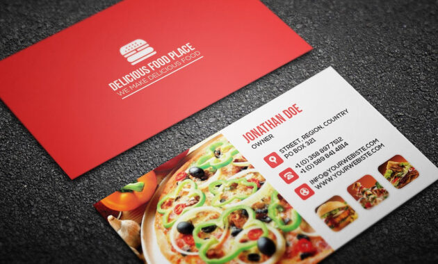 Free Delicious Food Business Card On Behance with regard to Food Business Cards Templates Free