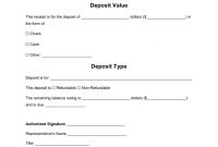 Free Deposit Receipt Templates  Word  Pdf  Eforms – Free Fillable throughout Non Refundable Deposit Agreement Template