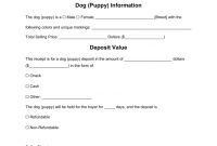 Free Dog Puppy Deposit Receipt Template  Word  Pdf  Eforms regarding Puppy Contract Templates