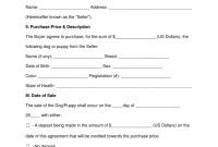 Free Dogpuppy Bill Of Sale Form  Word  Pdf  Eforms – Free in Vendor Take Back Agreement Template