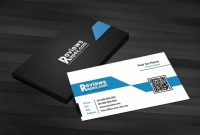 Free Download Black  Blue Corporate Business Card Template With Qr intended for Qr Code Business Card Template