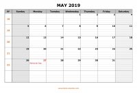 Free Download Printable May  Calendar Large Box Grid Space For intended for Blank Calander Template