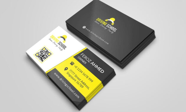 Free Driving School Business Card Psd Template  Creativetacos for Calling Card Psd Template