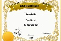 Free Editable Certificate Template  Customize Online  Print At Home intended for Certificate Templates