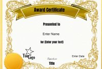 Free Editable Certificate Template  Customize Online  Print At Home regarding Blank Certificate Of Achievement Template