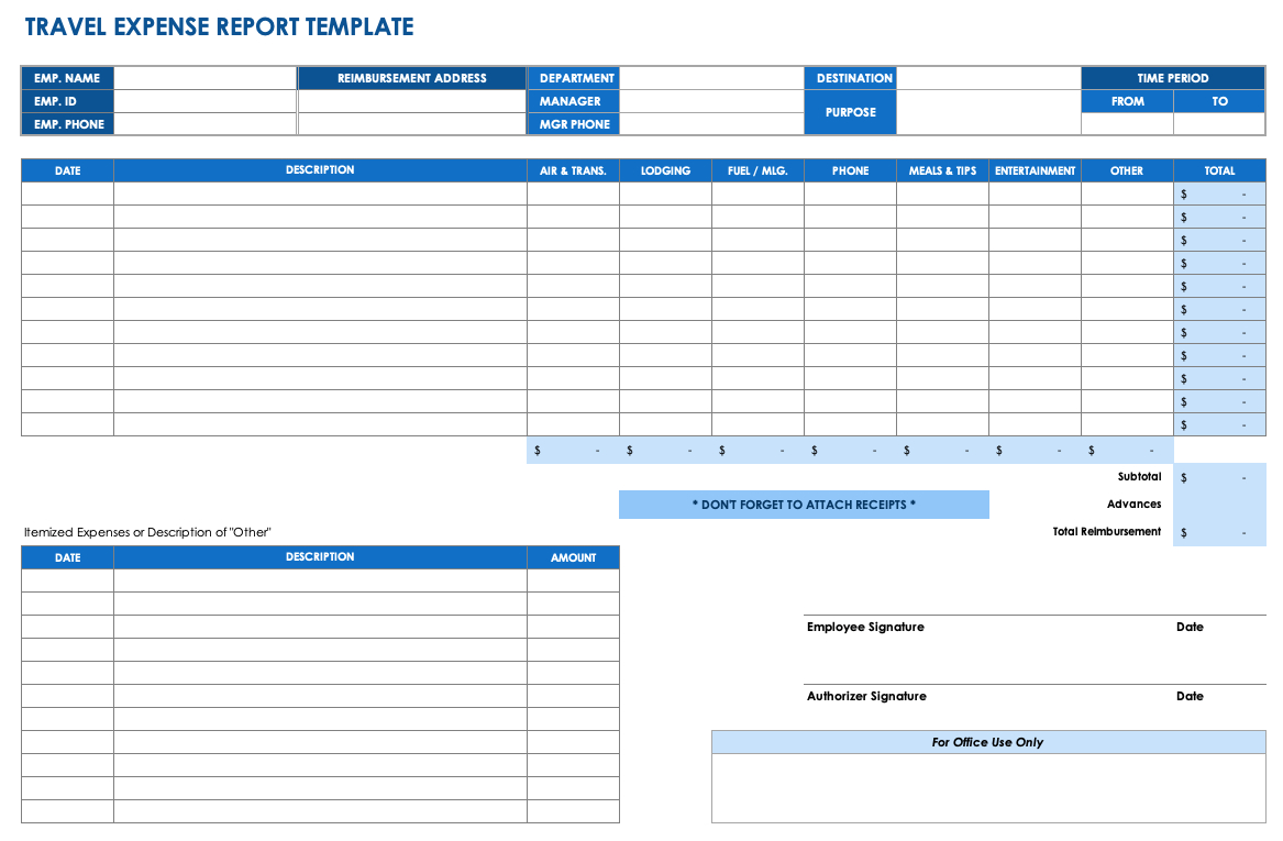 Free Expense Report Templates Smartsheet with regard to Monthly Expense Report Template Excel