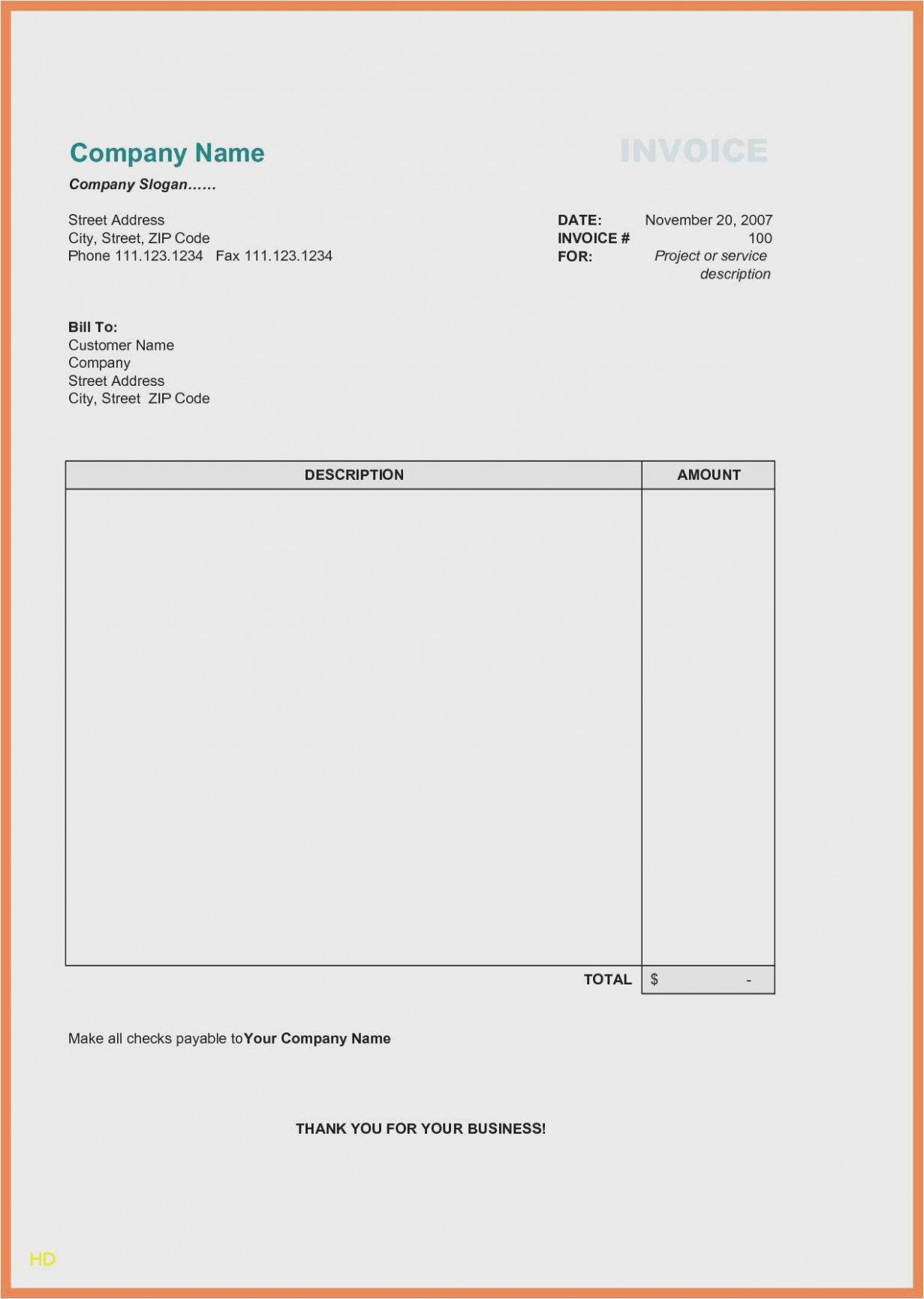 Free Fillable Invoice Template Pdf with Fillable Invoice Template Pdf