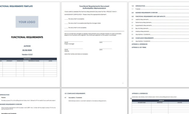 Free Functional Specification Templates  Smartsheet within Business Requirement Specification Document Template