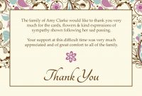 Free Funeral Thank You Cards Templates Ideas  &quot;worth Knowing throughout Sympathy Thank You Card Template