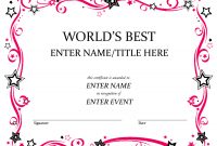 Free Funny Award Certificates Templates  Worlds Best Custom Award throughout Free Printable Funny Certificate Templates