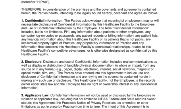 Free Hipaa Employee Confidentiality Agreement  Pdf  Word  Eforms with regard to Word Employee Confidentiality Agreement Templates