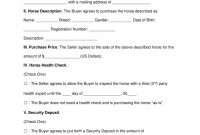 Free Horse Bill Of Sale Form  Word  Pdf  Eforms – Free Fillable Forms inside Stallion Breeding Contract Templates