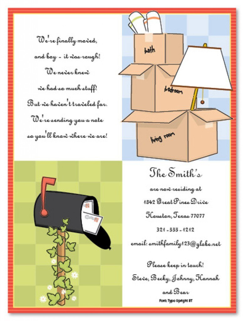 Free Housewarming Invitation Templates Printable Party throughout Moving House Cards Template Free