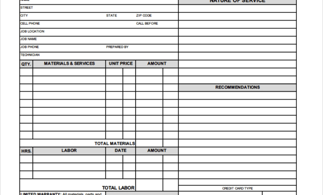 Free Hvac Invoice Template in Air Conditioning Invoice Template