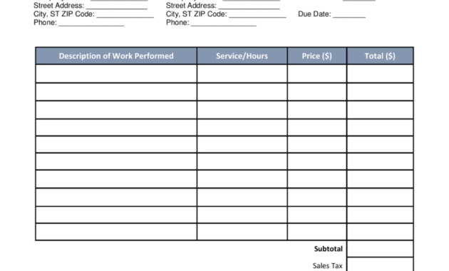 Free Hvac Invoice Template  Word  Pdf  Eforms – Free Fillable Forms throughout Air Conditioning Invoice Template