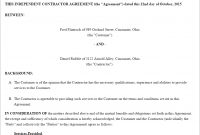 Free Independent Contractor Agreement  Create Download And Print in Contract For Service Agreement Template