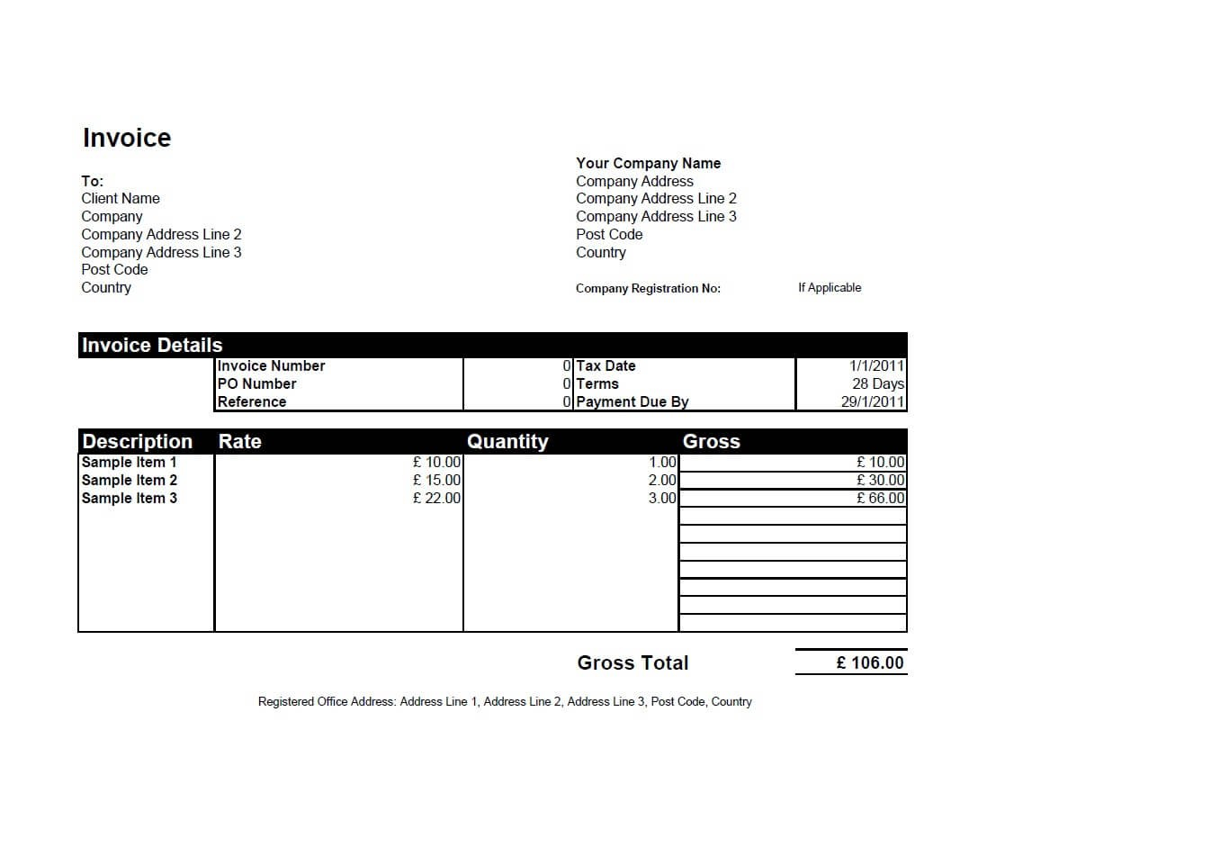 Free Invoice Templates For Word Excel Open Office  Invoiceberry for Xl Invoice Template
