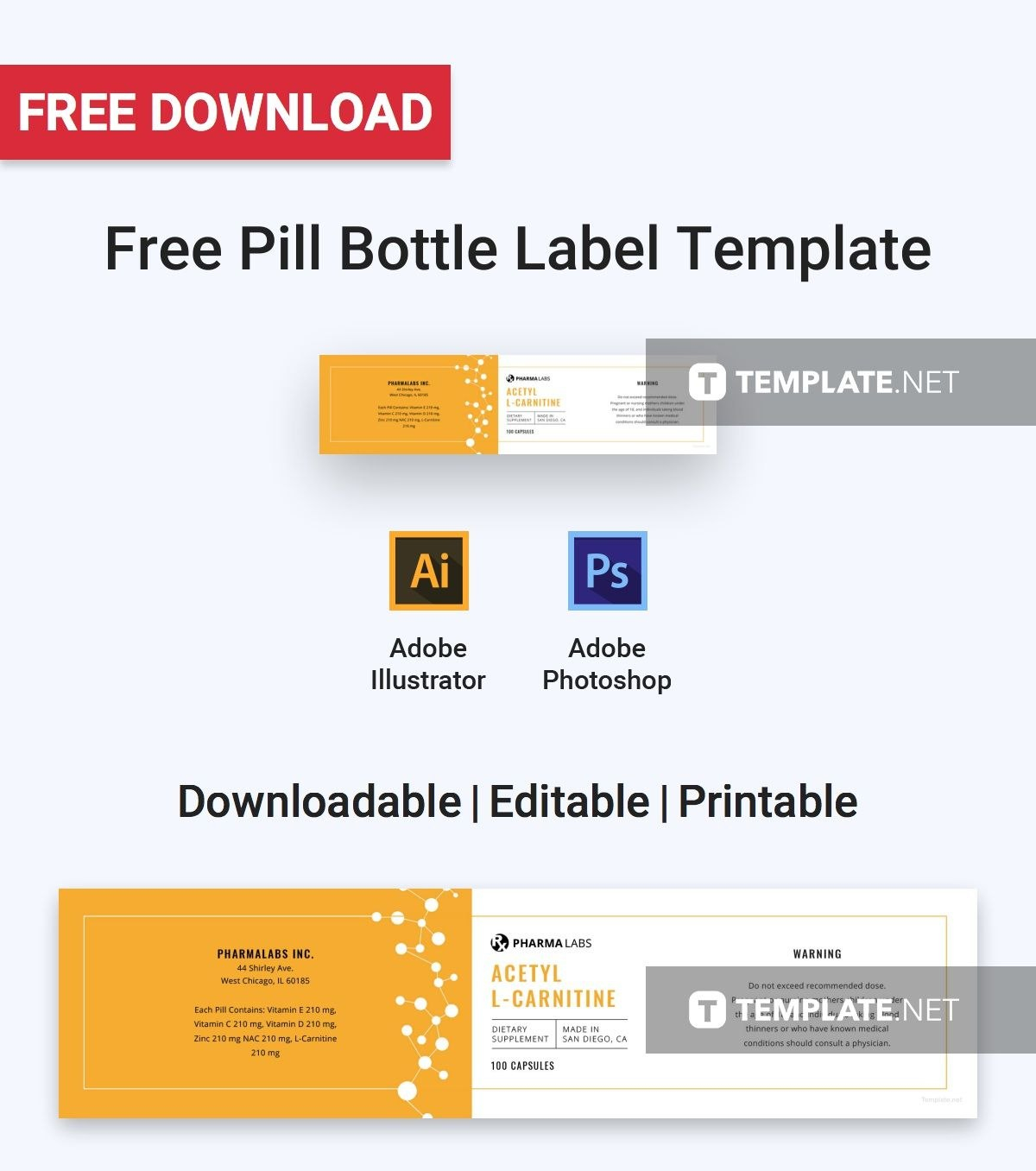 Free Medical Pill Bottle Label  Label Templates  Designs regarding Prescription Bottle Label Template