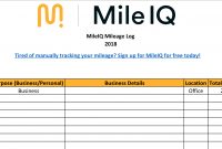 Free Mileage Log Template For Excel  Track Your Miles with regard to Gas Mileage Expense Report Template