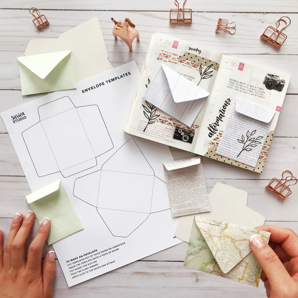 Free Mini Envelope Templates — Sarica Studio in Envelope Templates For Card Making