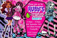 Free Monster Invitation Template Great  Best Of Monster Birthday pertaining to Monster High Birthday Card Template